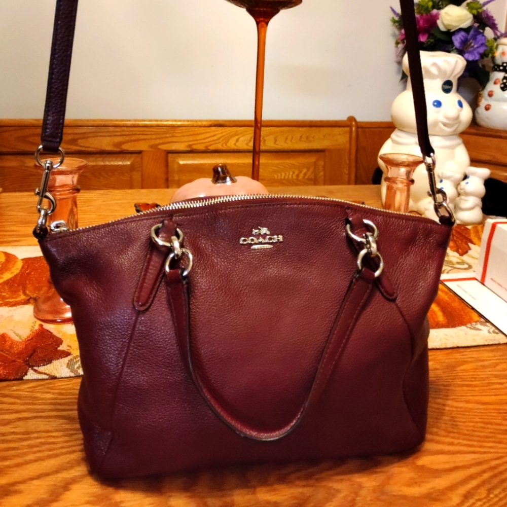 Coach Pebble Leather Burgundy Purse
